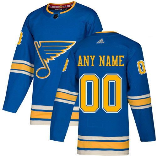 Men's St. louis Blues Blue Custom Name Number Size NHL Stitched Jersey